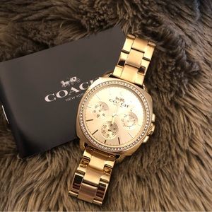 NWT Coach Boyfriend Women Watch in gold $325